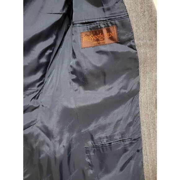 Yves Saint Laurent Mens Tweed Wool Sportcoat L - Picture 10 of 12